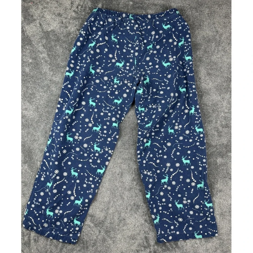 Charter‎ Club Intimates Womens Small Navy Blue Reindeer Snowflake Pajama Pants